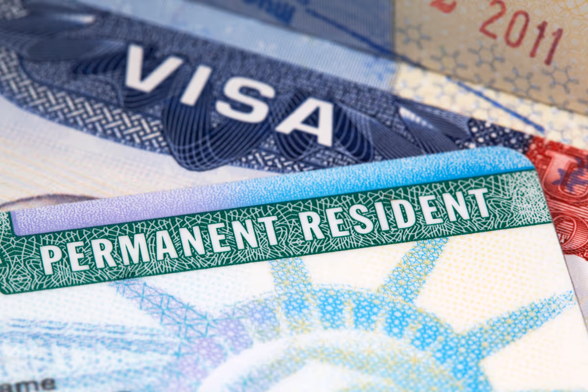 an immigration visa and green card