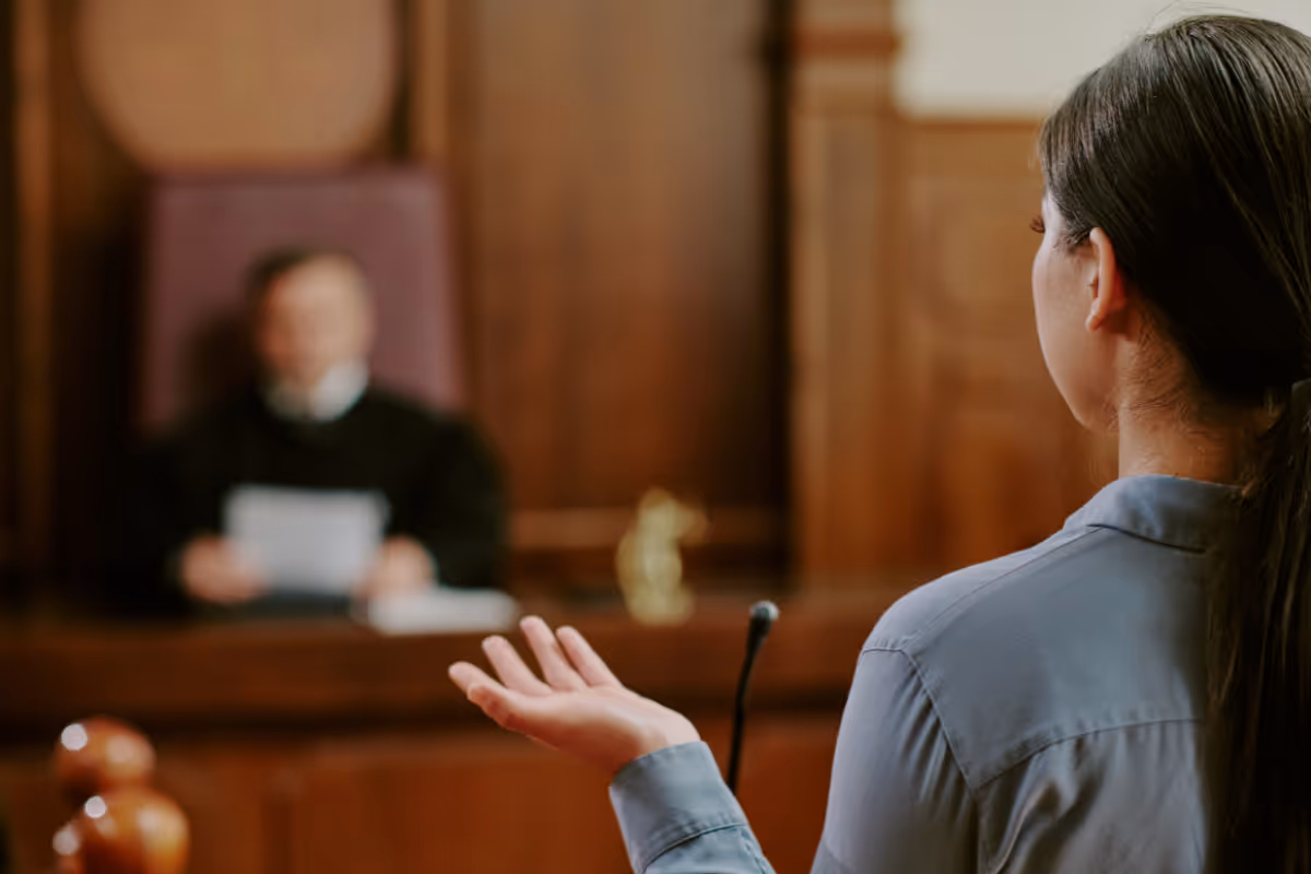 Judge in a courtroom