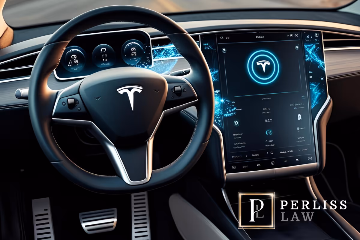 inside of a tesla smart car.