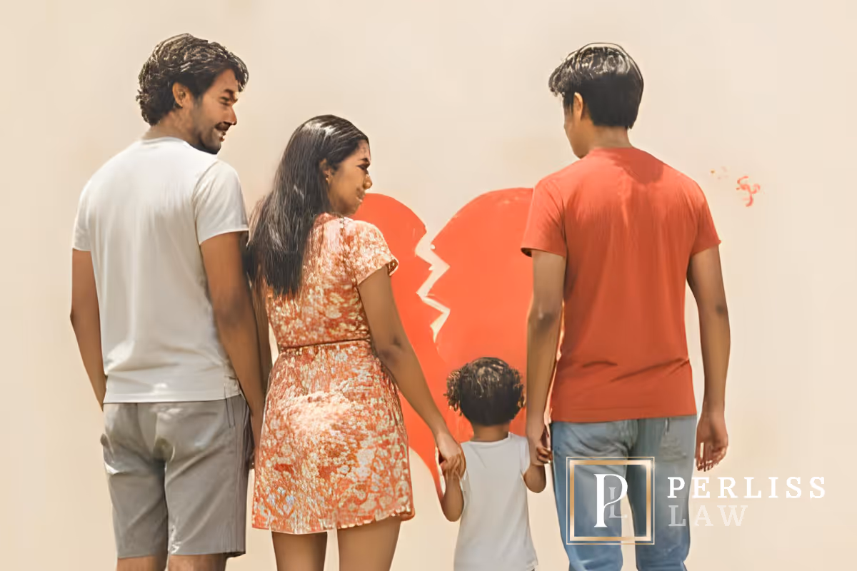 a family holding hands.