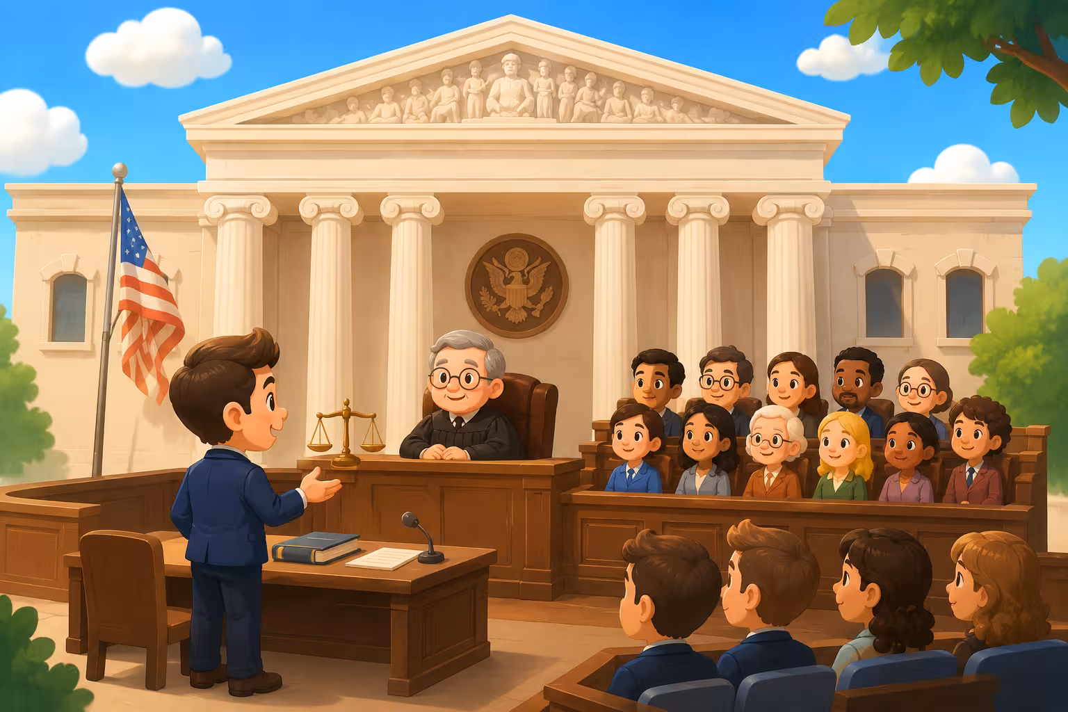 A courtroom jury