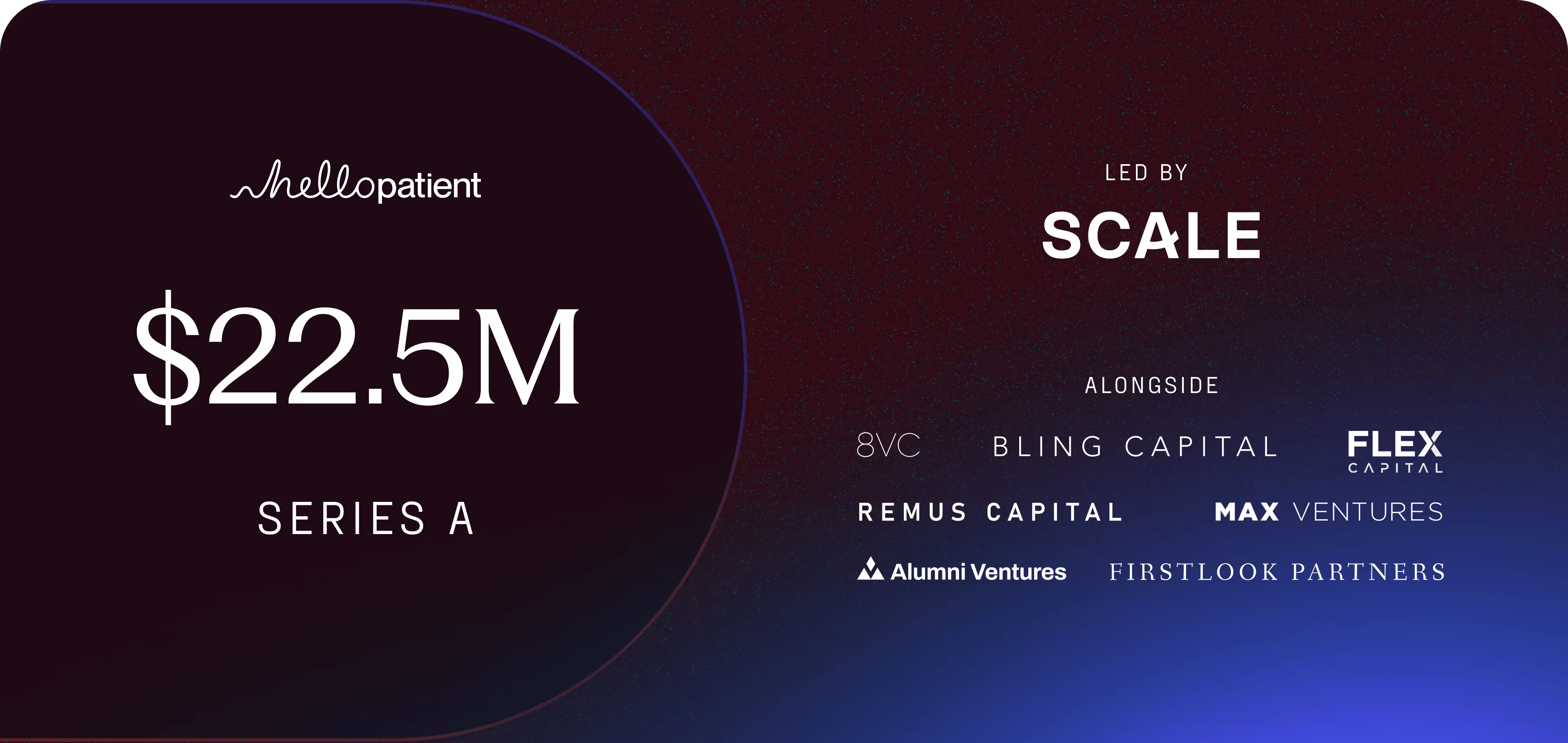 hellopatient raises $22.5M in Series A, led by SCALE, alongside 8Vc, Bling Capital, Flex Capital, REMUS CAPITAL, MAX VENTURES, Alumni Ventures, Firstlook Partners