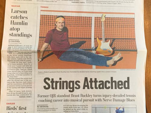 Brant Buckley Mercury PA, Tennis, Music, and Nerve Damage Blues article by Jeff Stover