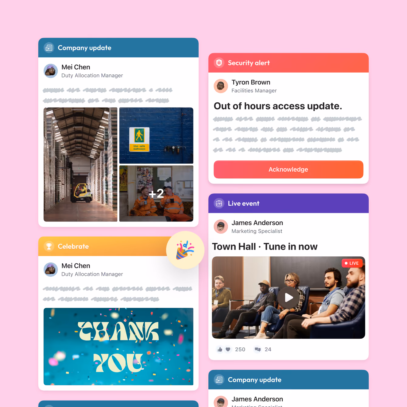 Screenshot of the Blink feed