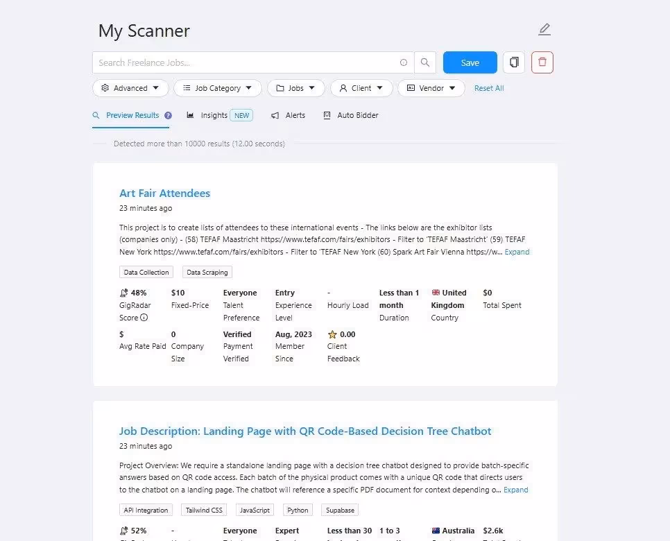 Land Clients Faster with GigRadar