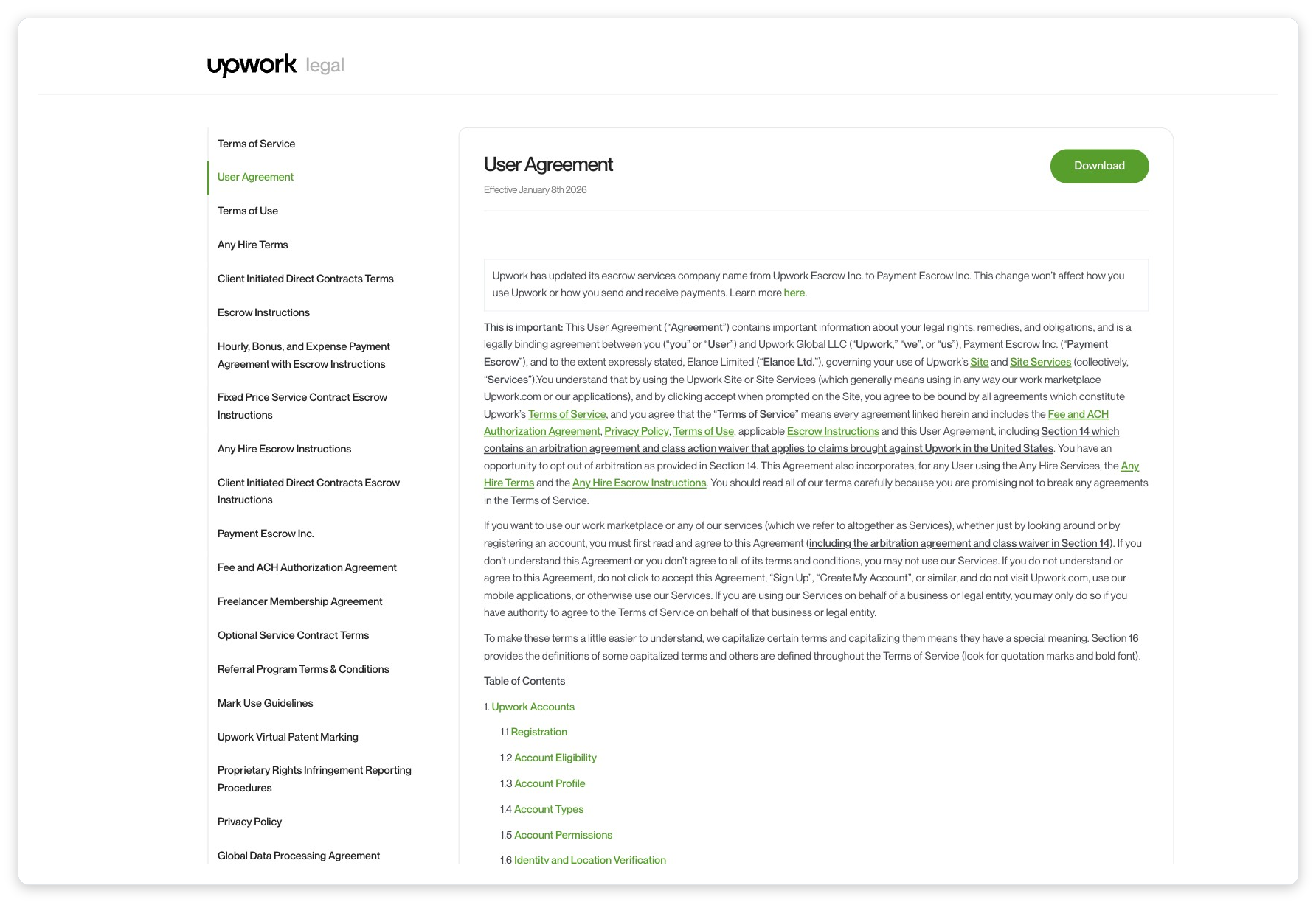 Upwork's User Agreement: the legal framework that governs every agency account suspension and termination