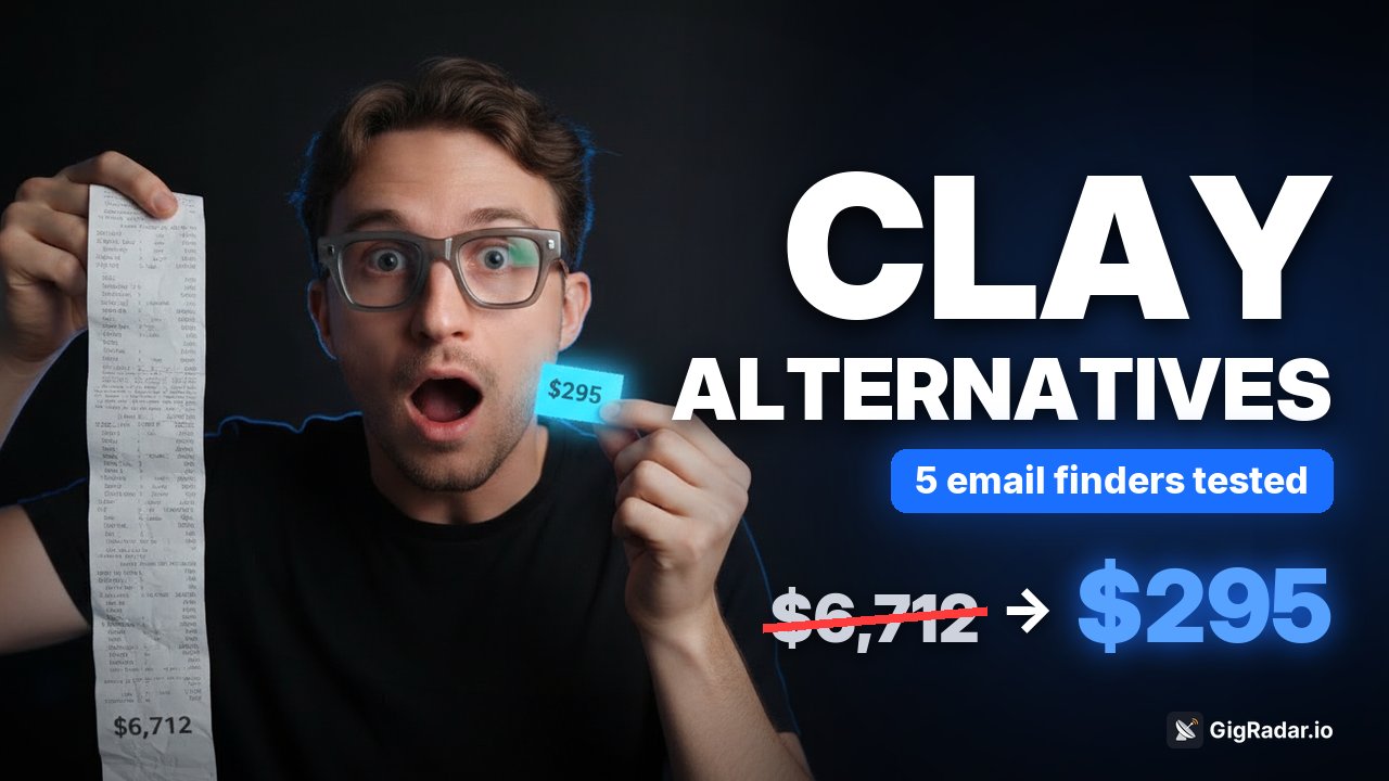 Vadym holding a long $6,712 receipt and a small $295 one: Clay alternatives, 5 email finders tested