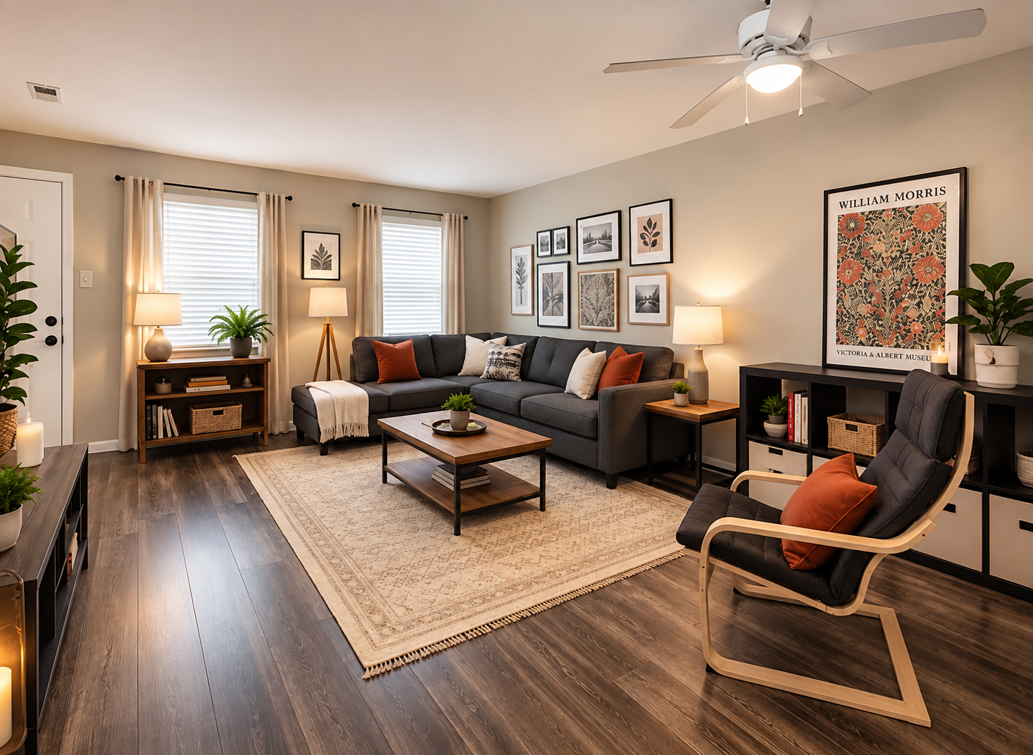 Living area with sofa and coffee table
