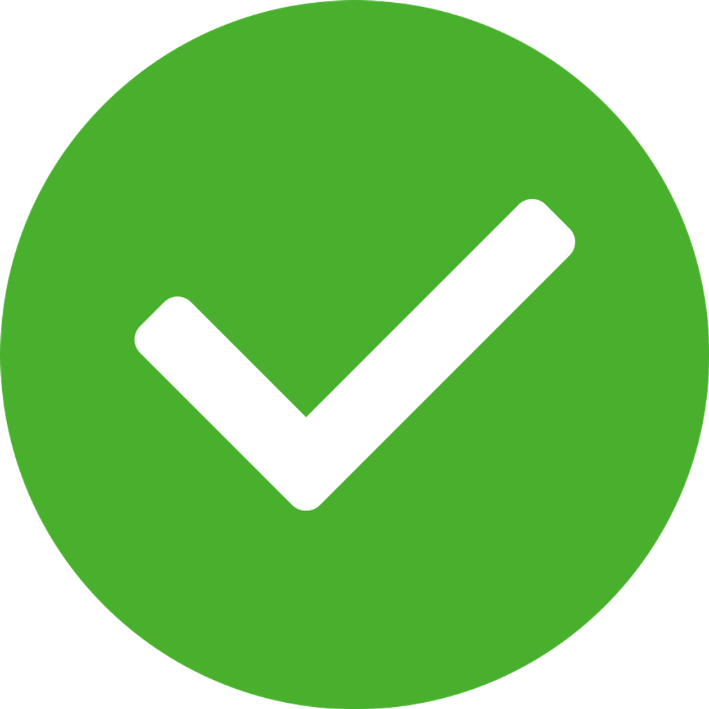 White check mark inside a green circle symbolizing approval or confirmation.