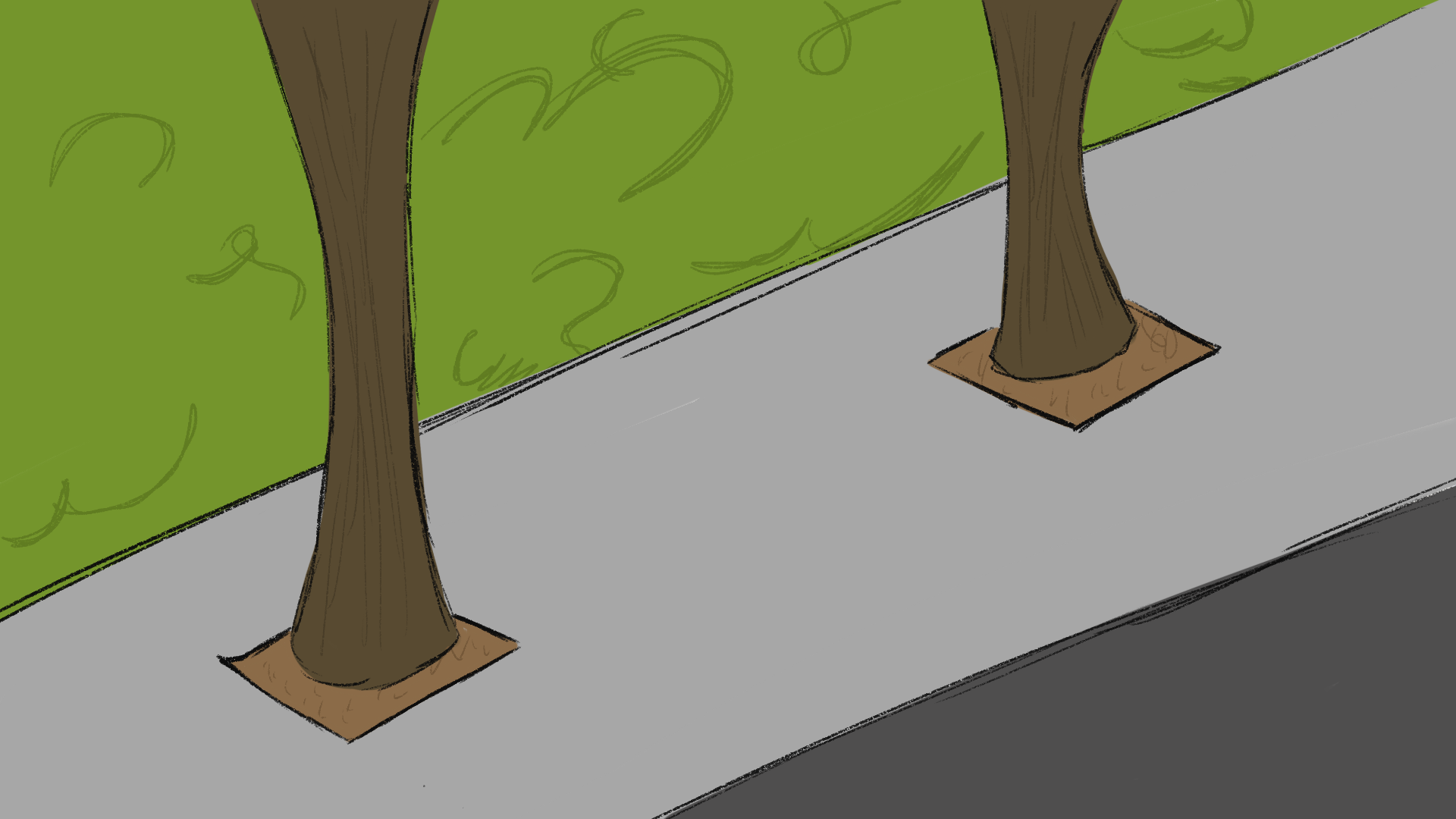 Background of trees on a footpath