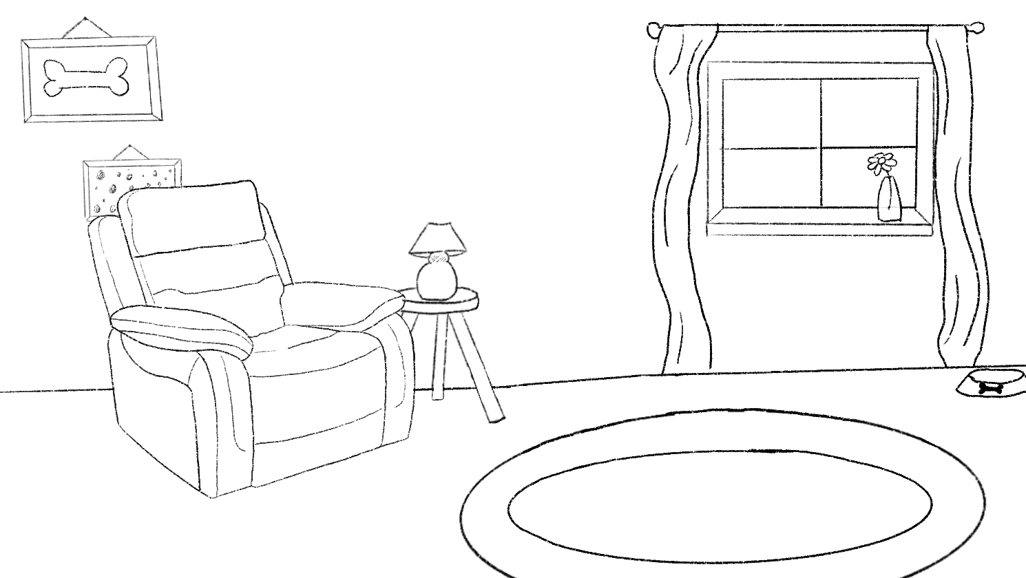 Background art of a living room