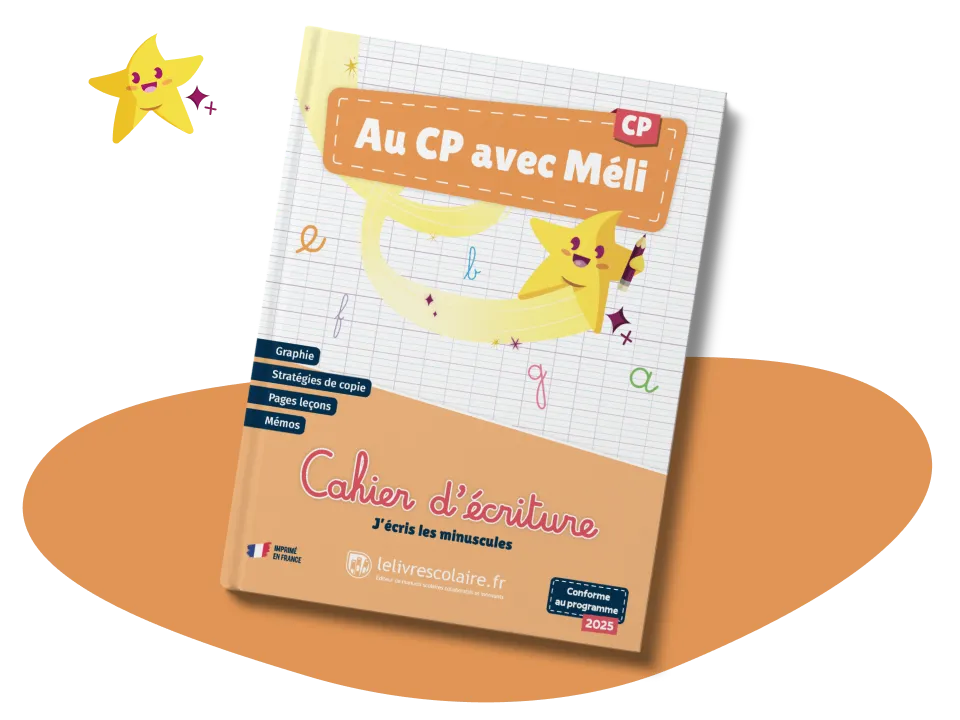 Cover et illustration nouveau cahier d'écriture CP