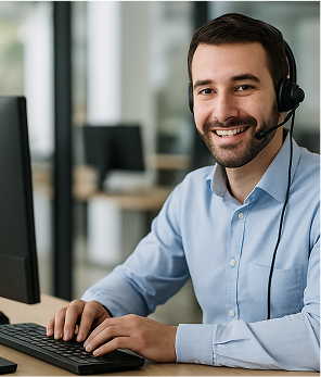 Personne en train de travailler dans un bureau en discution téléphonique