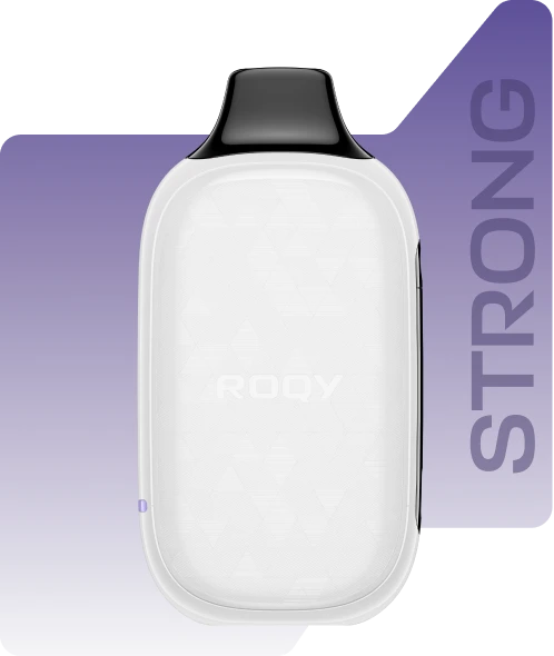 Очень крепкая электронная сигарета ROQY STRONG в белом корпусе на 20000 затяжек