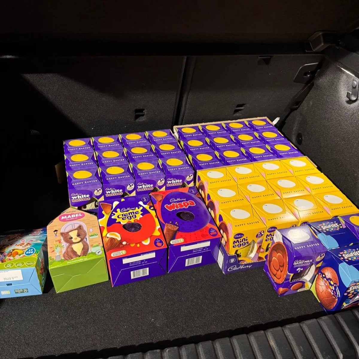 The CREAVO team with Easter eggs collected for Lennox Children's Cancer Fund