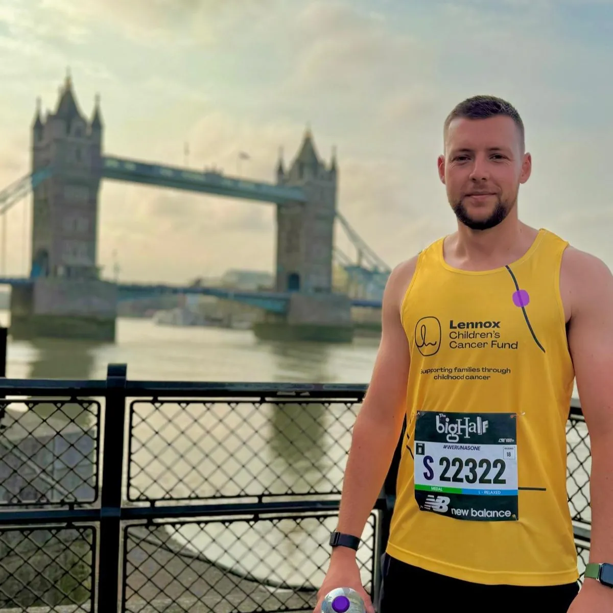 Tom from CREAVO running the Big Half for Lennox Children's Cancer Fund
