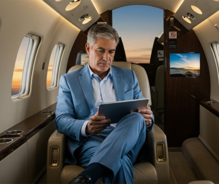 man in plane