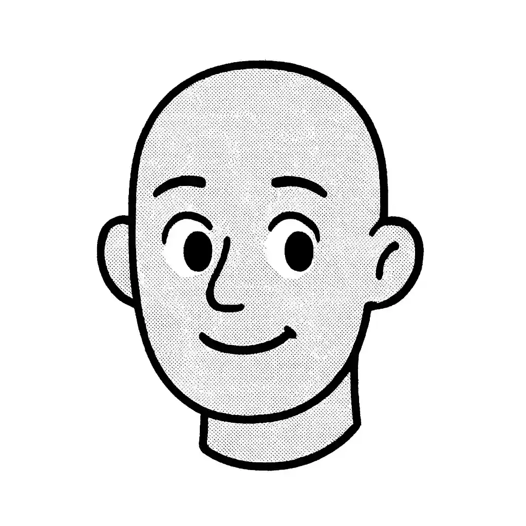 A stylized black and white illustration of Denis Shirokov, Overchat AI contributor.