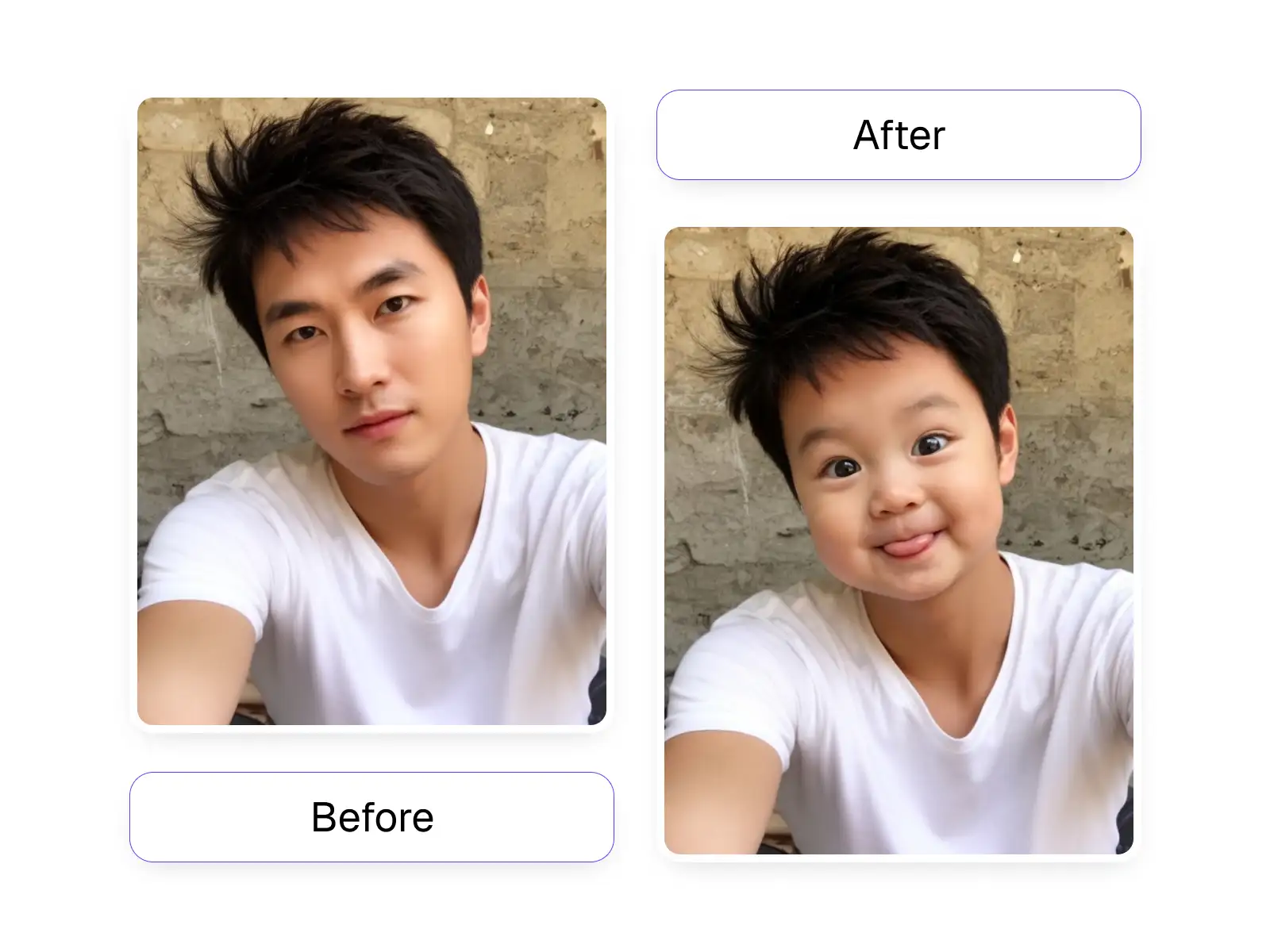 Transform your face into a baby with AI