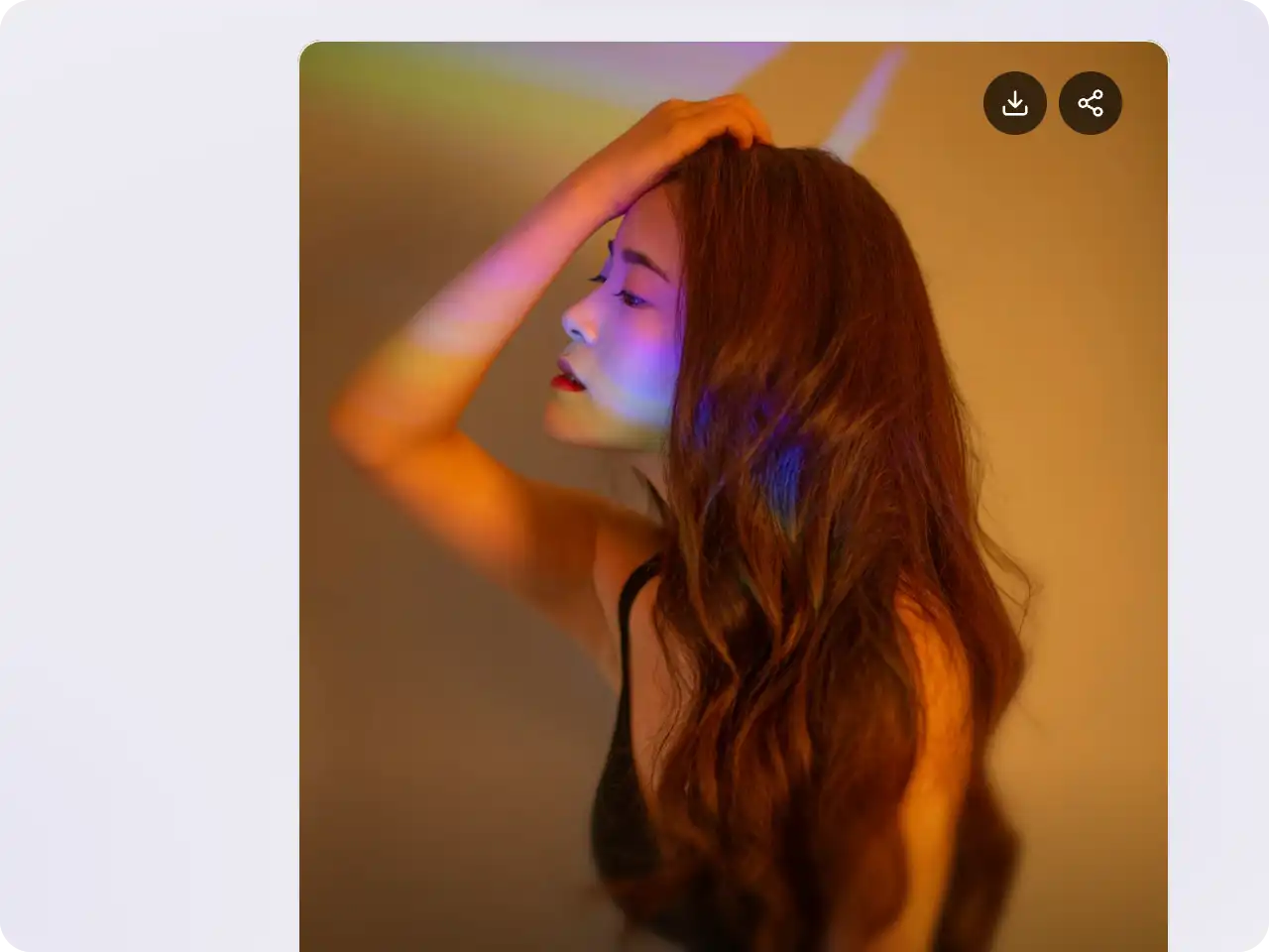 Easily share the images with your AI influencer through Overchat AI