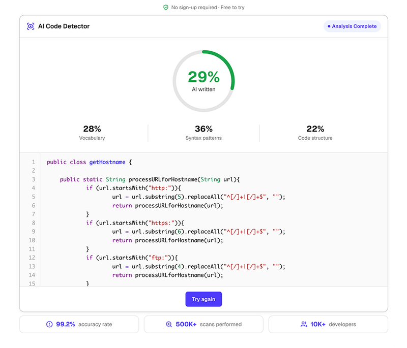 AI Code Detector - Detect AI Generated Code Online