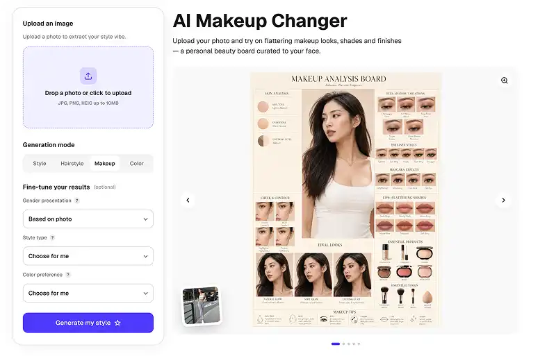 Overchat AI Makeup Analysis app