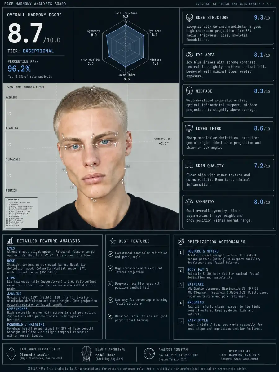 AI face rating board example 8