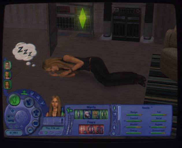 Photo to The Sims AI example 3 — Sims 2 portrait with plumbob