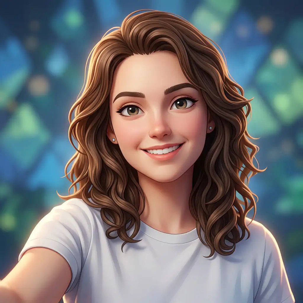 Modern 3D anime portrait with CGI rendering