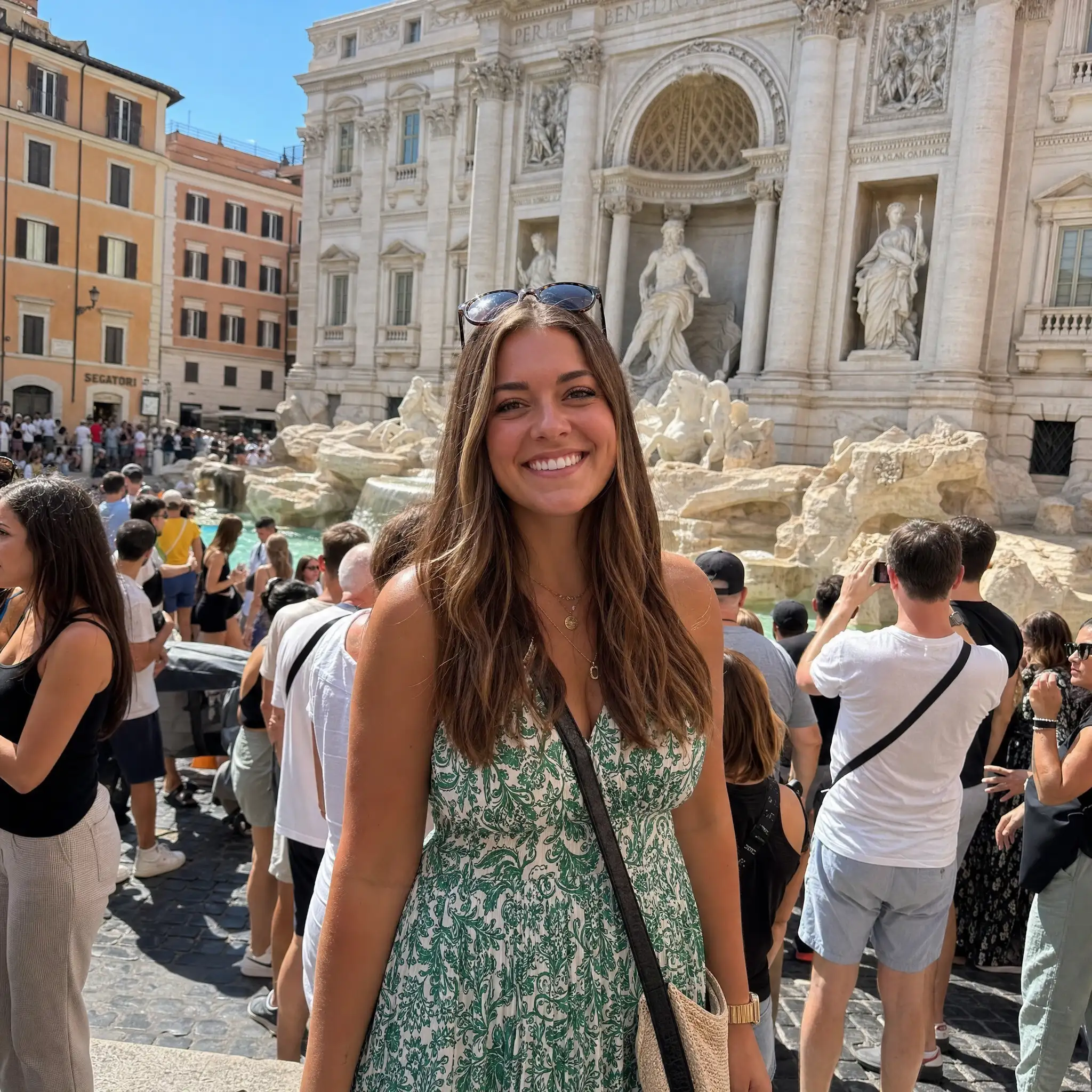 Original photo with a crowd of people in the background