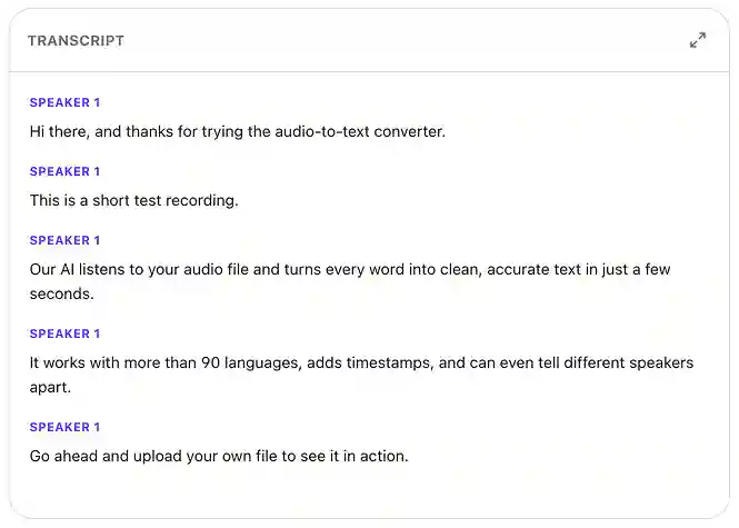 Overchat AI Audio to Text Converter