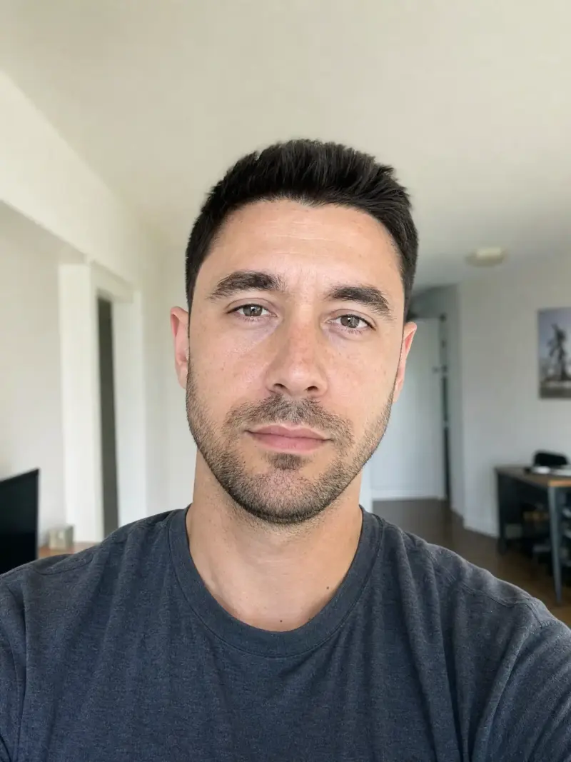 Modern smartphone selfie of a man