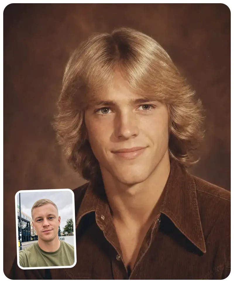 Overchat AI yearbook photo generator result