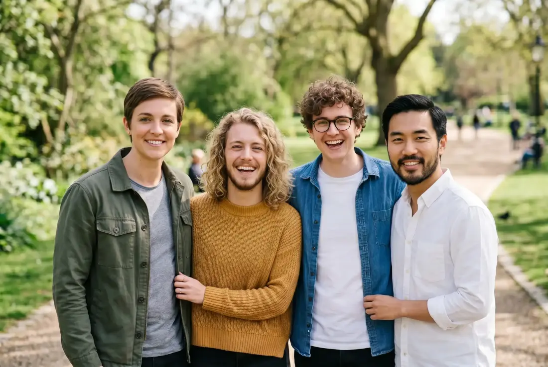 Group of four friends with every person's gender swapped