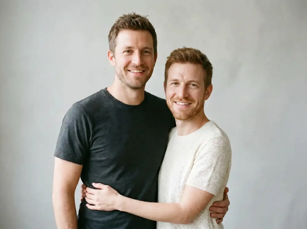A pair after only the woman was turned into a man