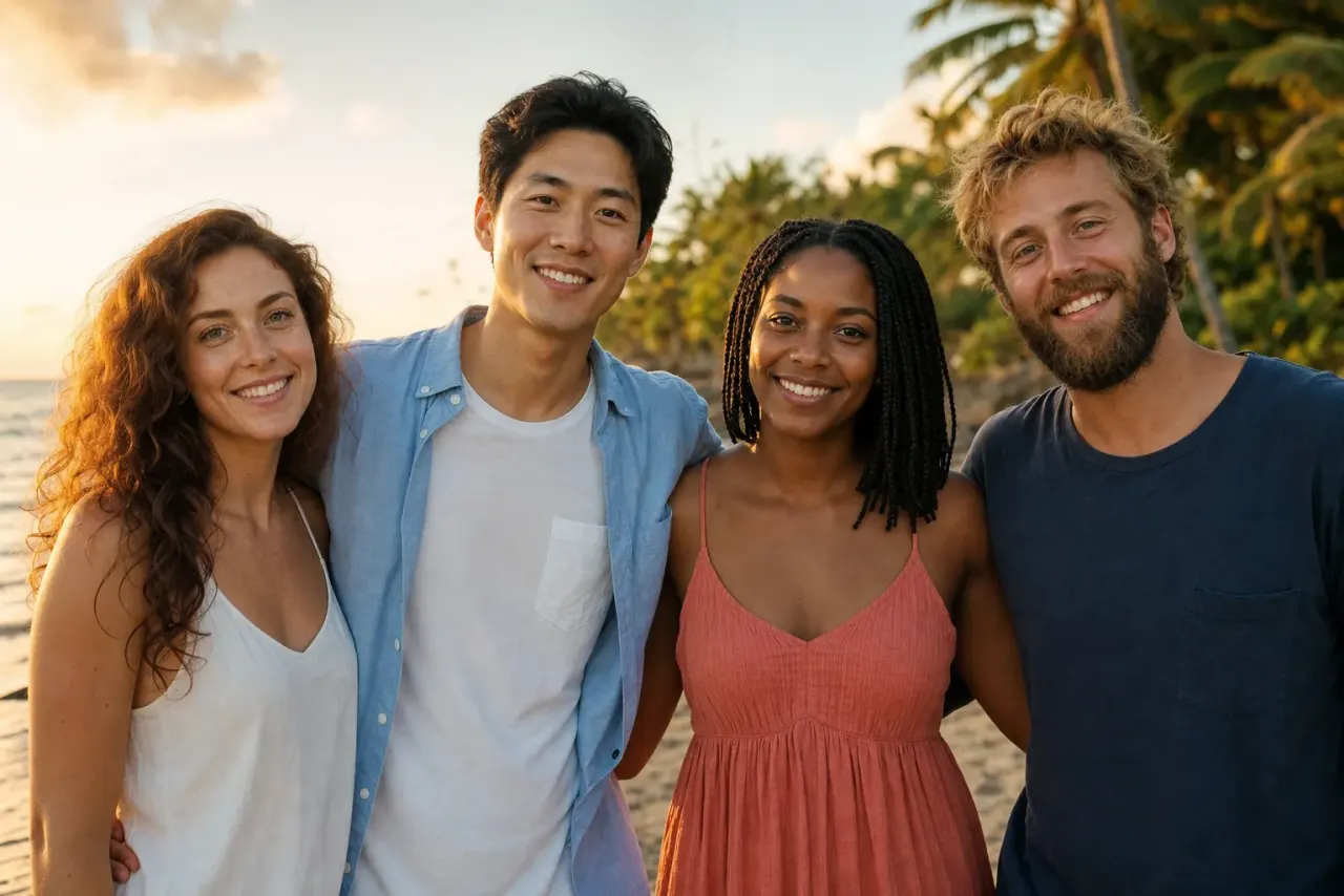 Original group photo before face swap