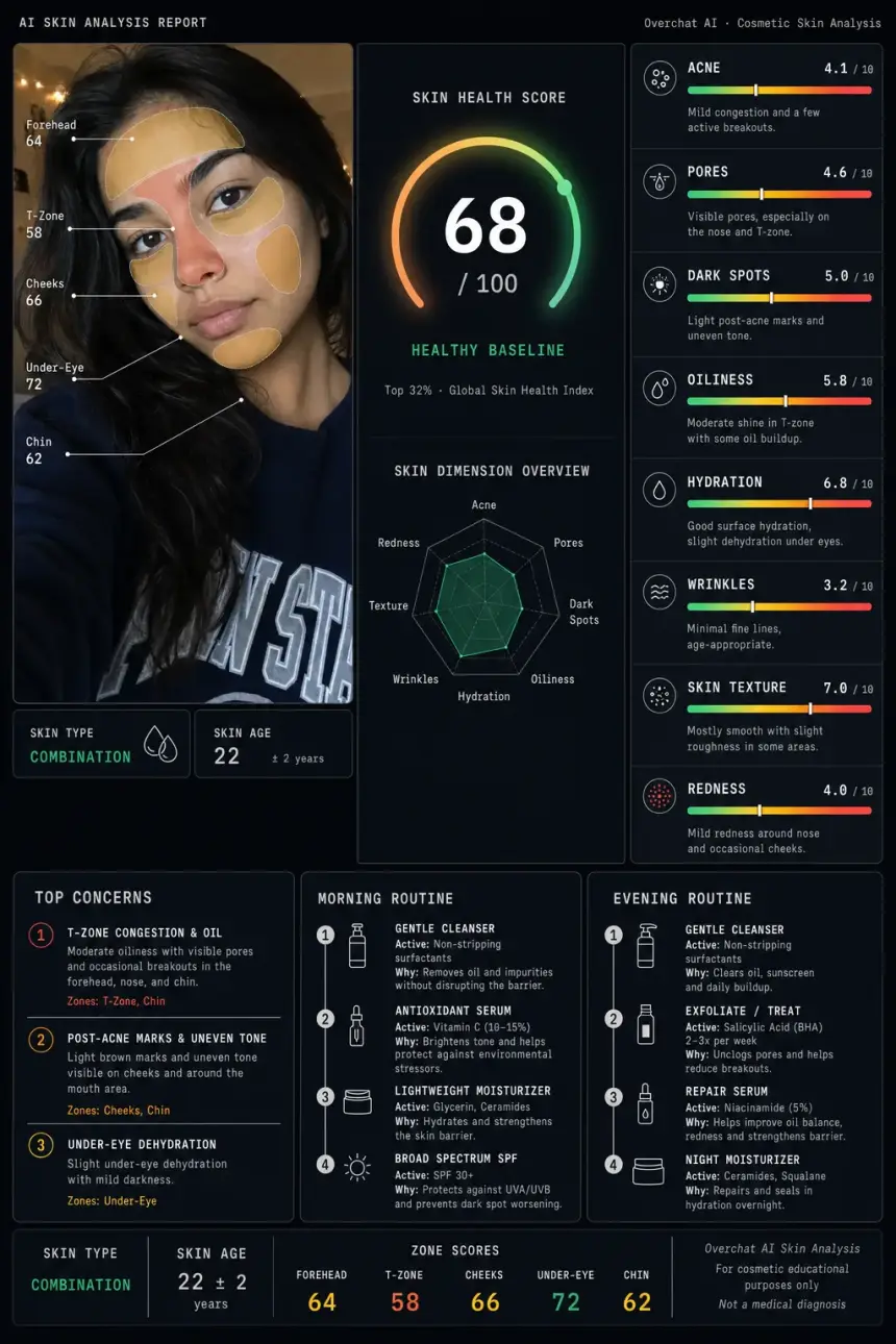 AI skin analysis report example 3
