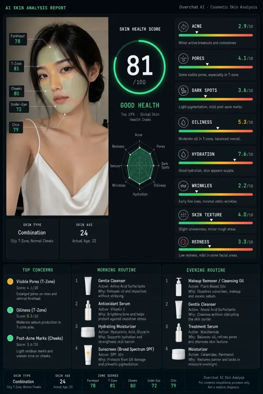 AI skin analysis report example 4