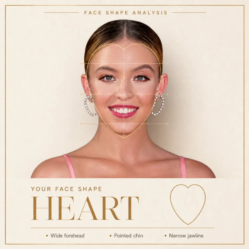 AI face shape analysis example — Heart