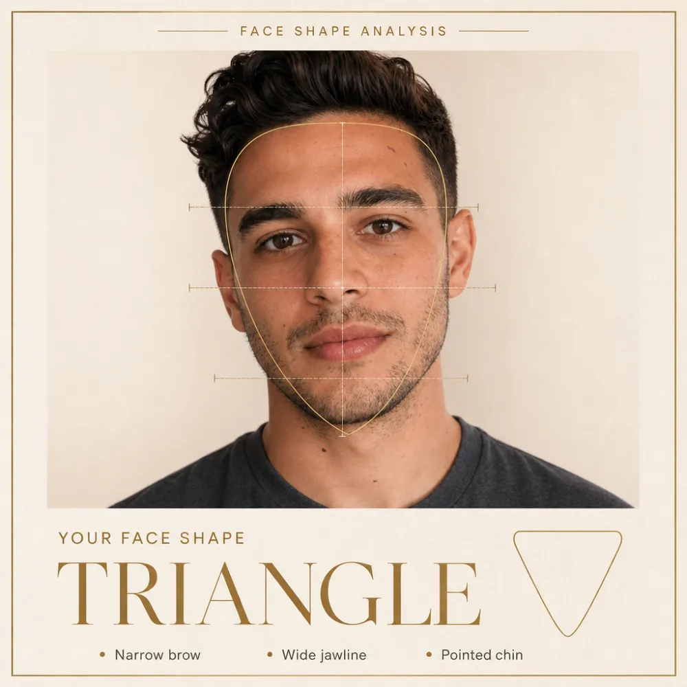 AI face shape analysis example — Triangle