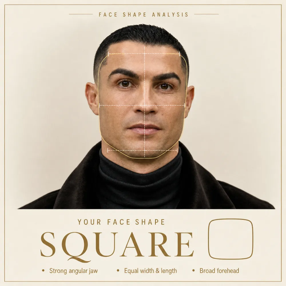 AI face shape analysis example — Square