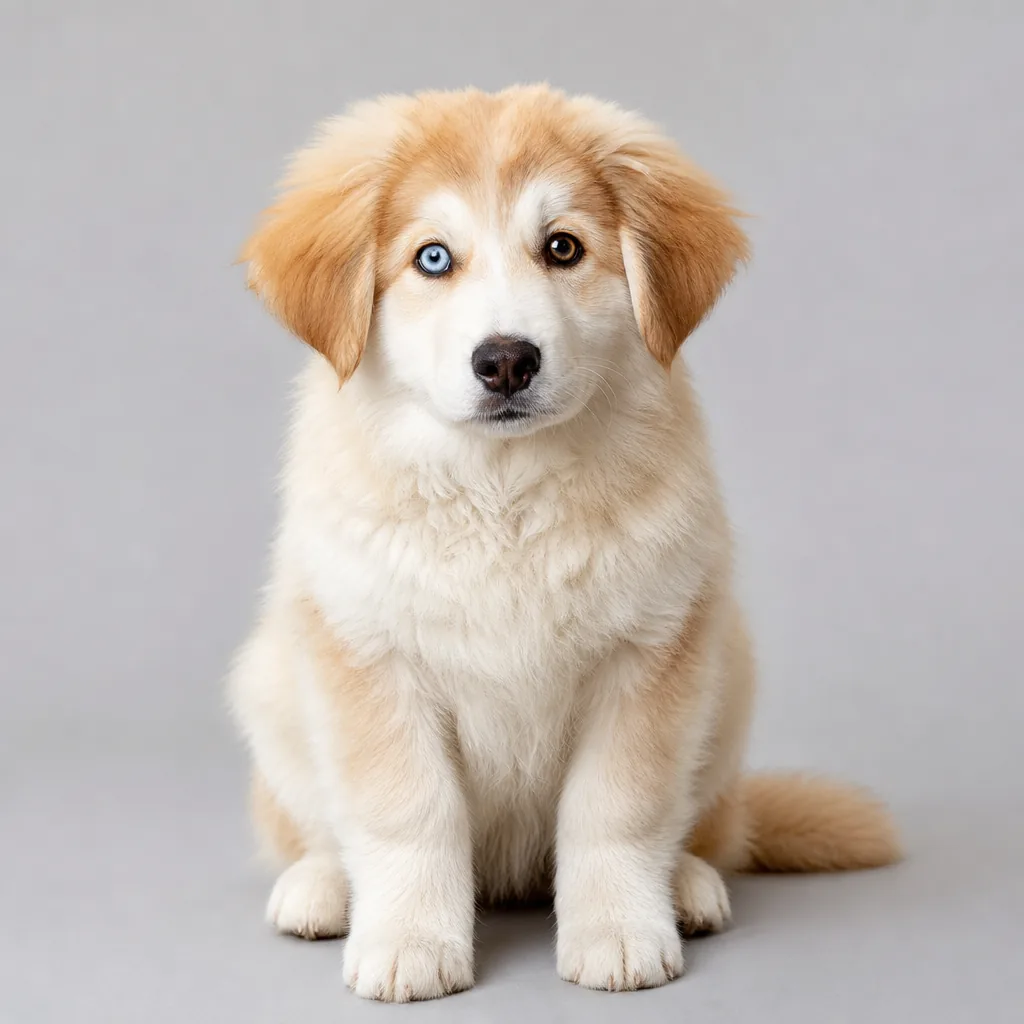 AI-generated puppy from a Golden Retriever and a Husky