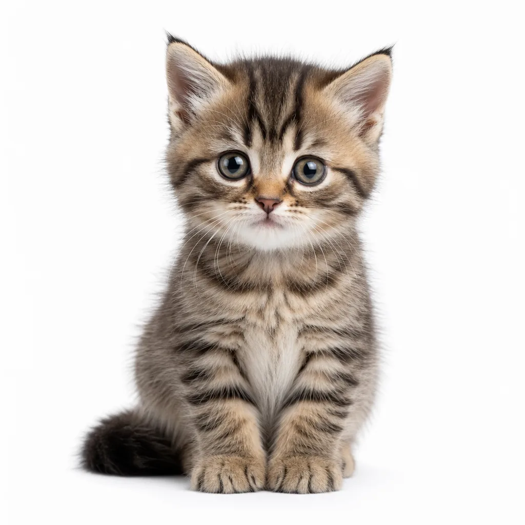 AI-generated kitten from two tabby cats