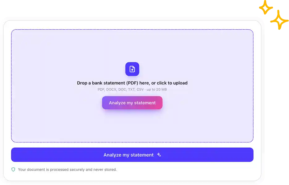 Overchat AI bank statement analyzer