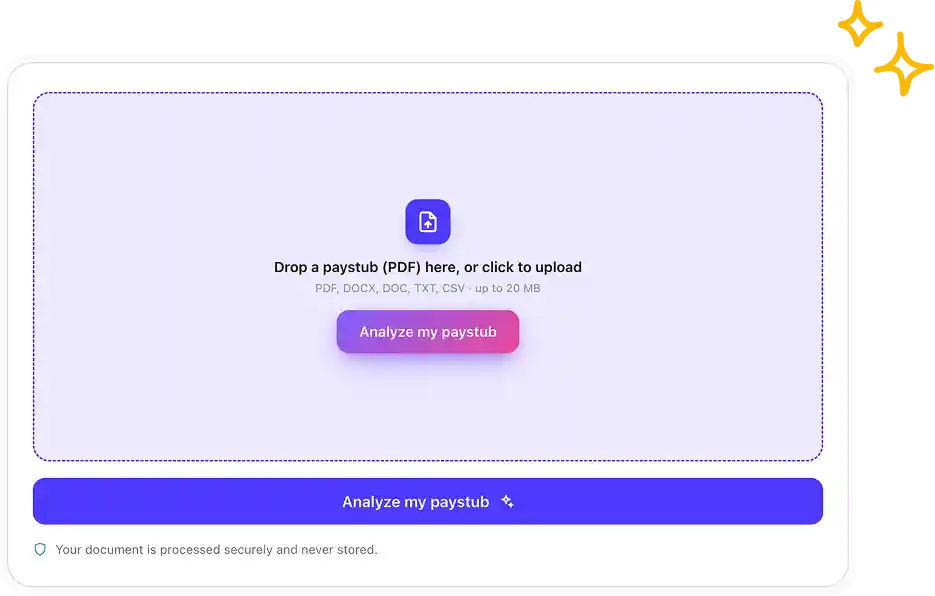 Overchat AI paystub analyzer