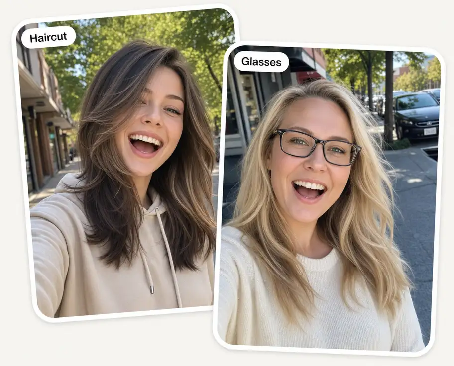 Overchat AI face shape detector glasses and haircut