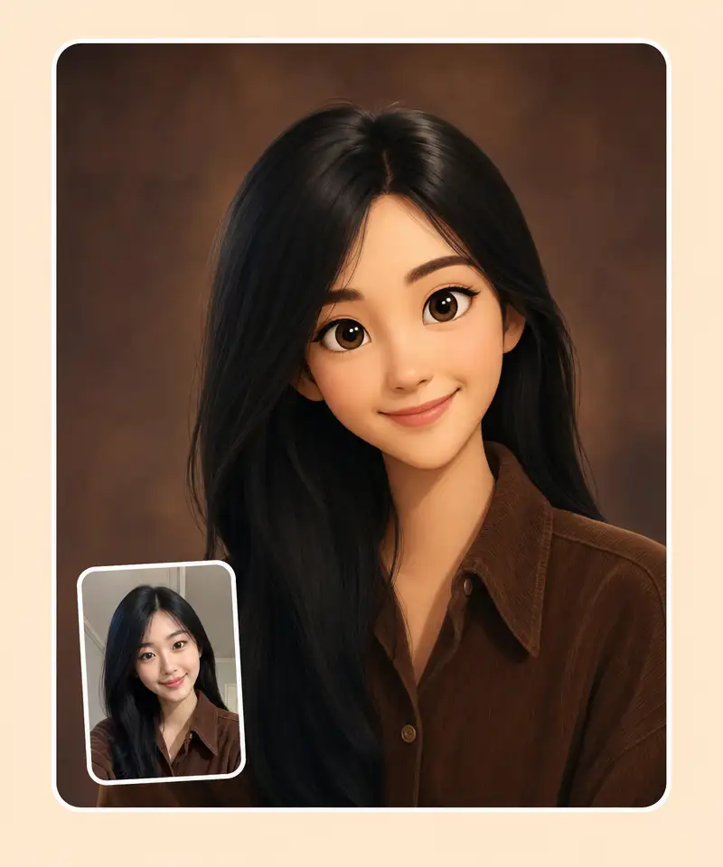 Overchat AI face shape detector outline shown over a woman's face