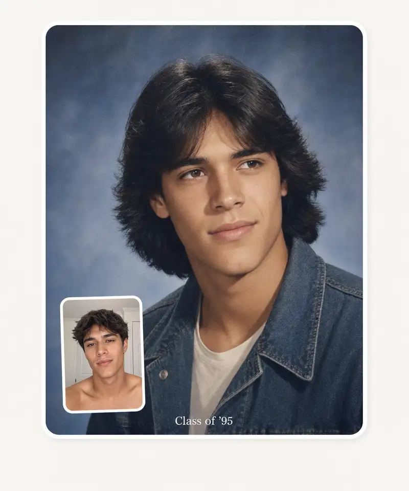 Overchat AI 90s yearbook photo generator