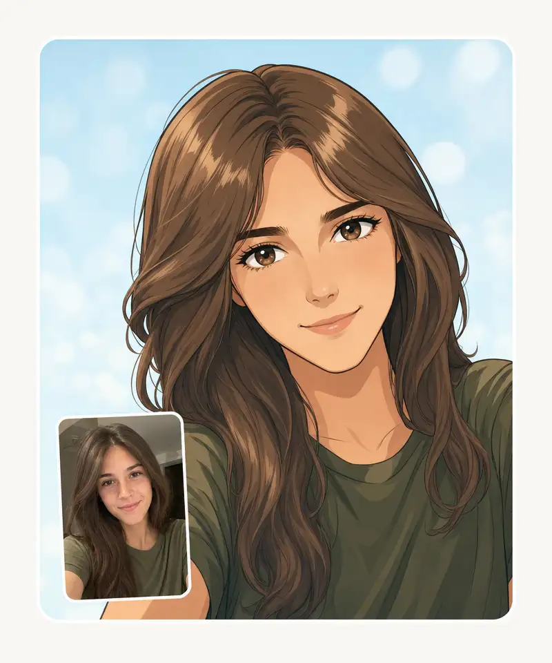 Overchat AI anime portrait generator result