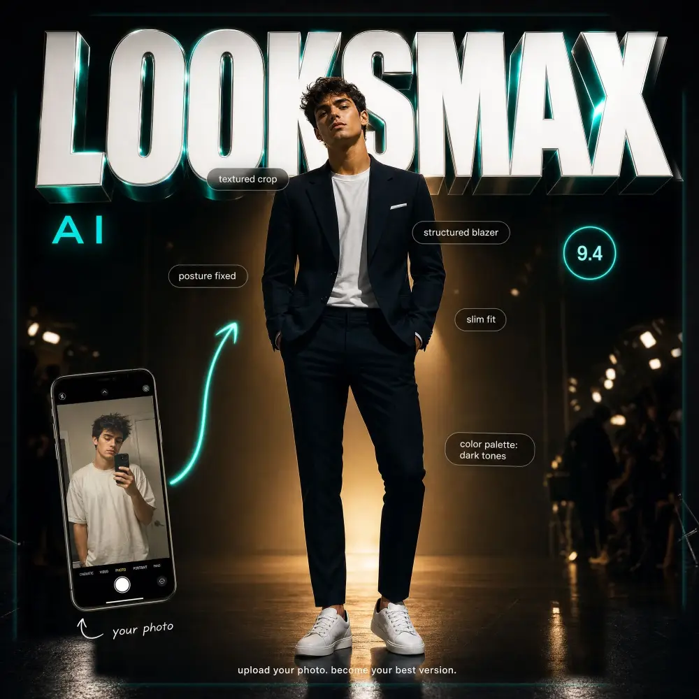 Looksmaxing AI — upload your photo and become your best version
